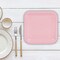 24 Count Light Pink Square Paper Dessert Plates for Baby Shower Birthday Wedding Party Easy Cleanup 7 Inch